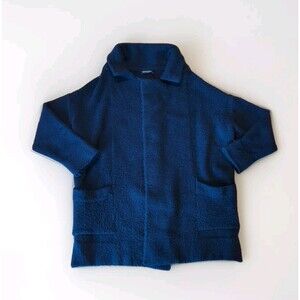 Brandy Melville Kennedy Coat Cardigan Blue Open Wool Blend Italy Heavy